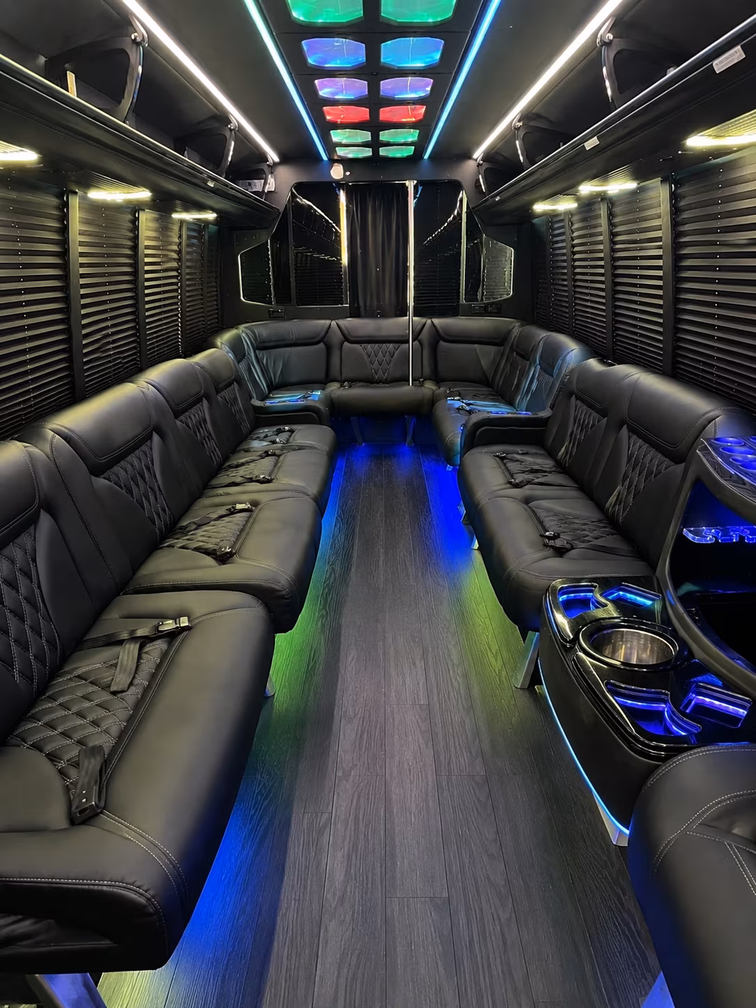 diamond bar 20 passenger party bus interior