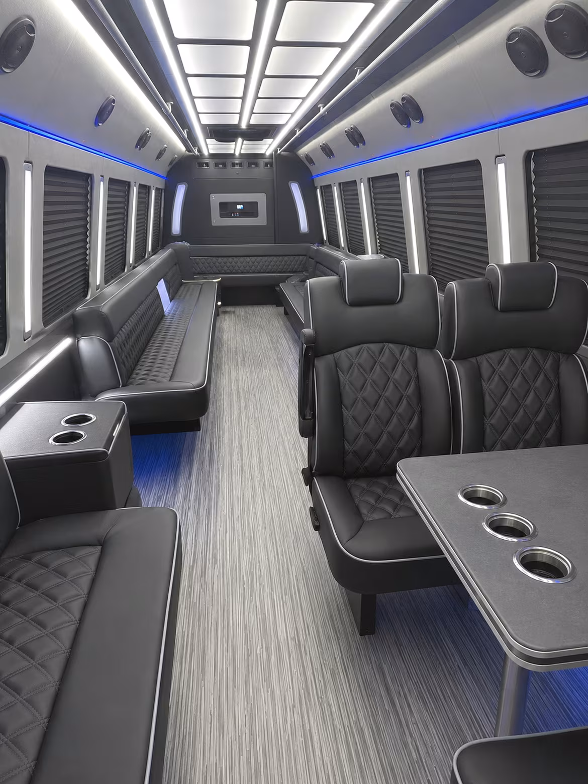 diamond bar 25 passenger party bus inside