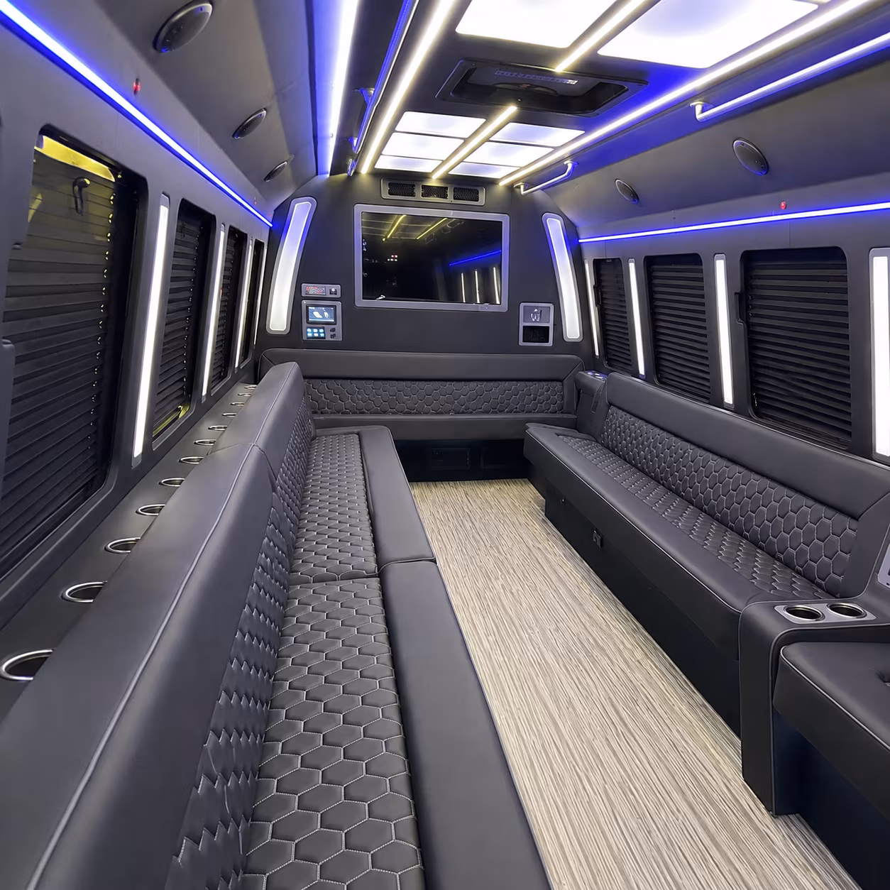 diamond bar 40 passenger party bus inside
