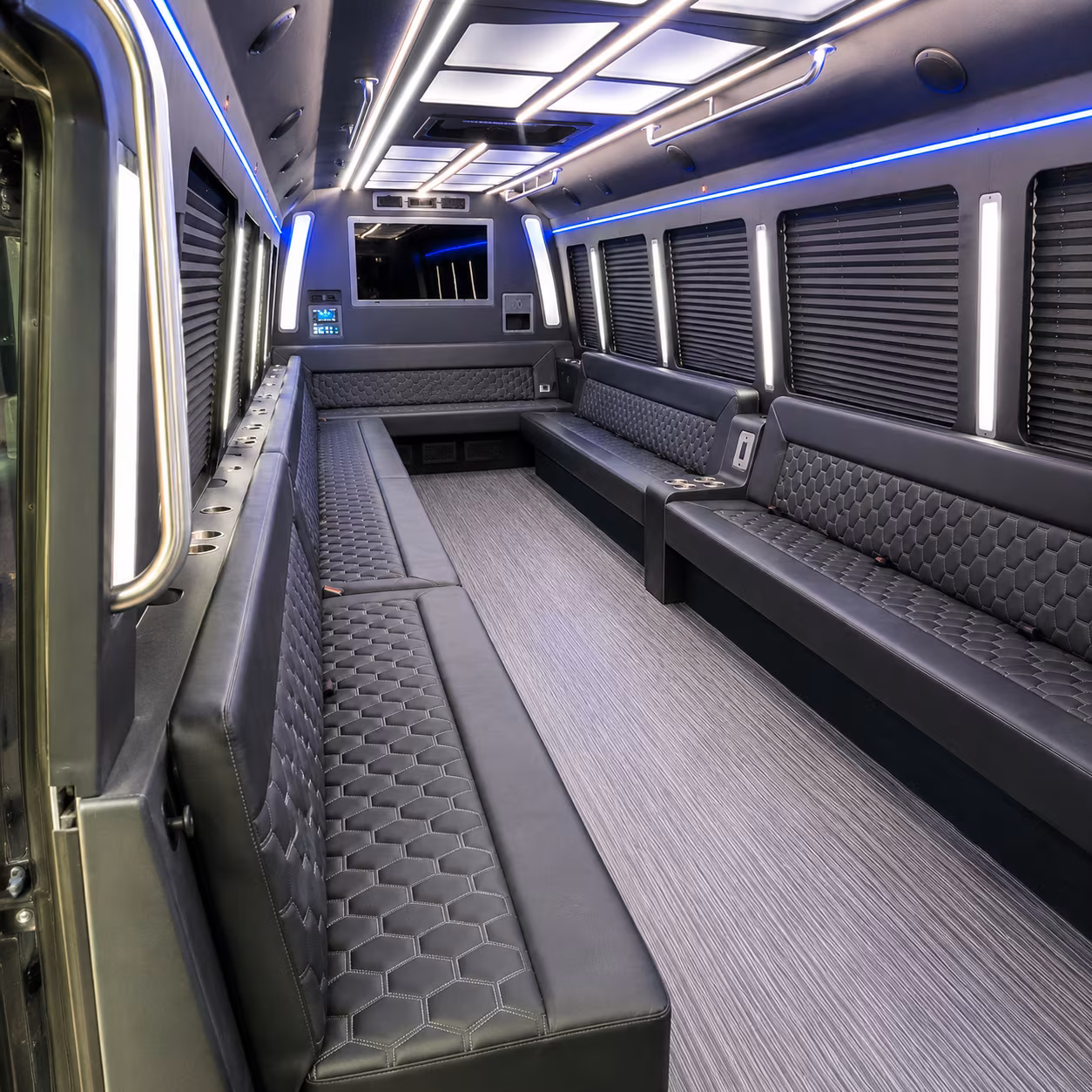 diamond bar 40 passenger party bus interior